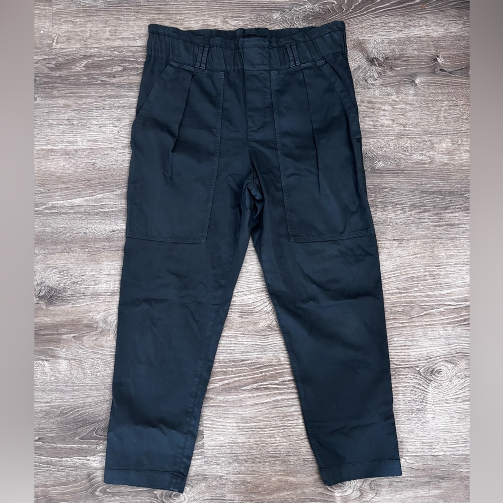 Brunello Cucinelli Women’s Size 6 Pull On Paperbag Pants Deep Blue/Green
